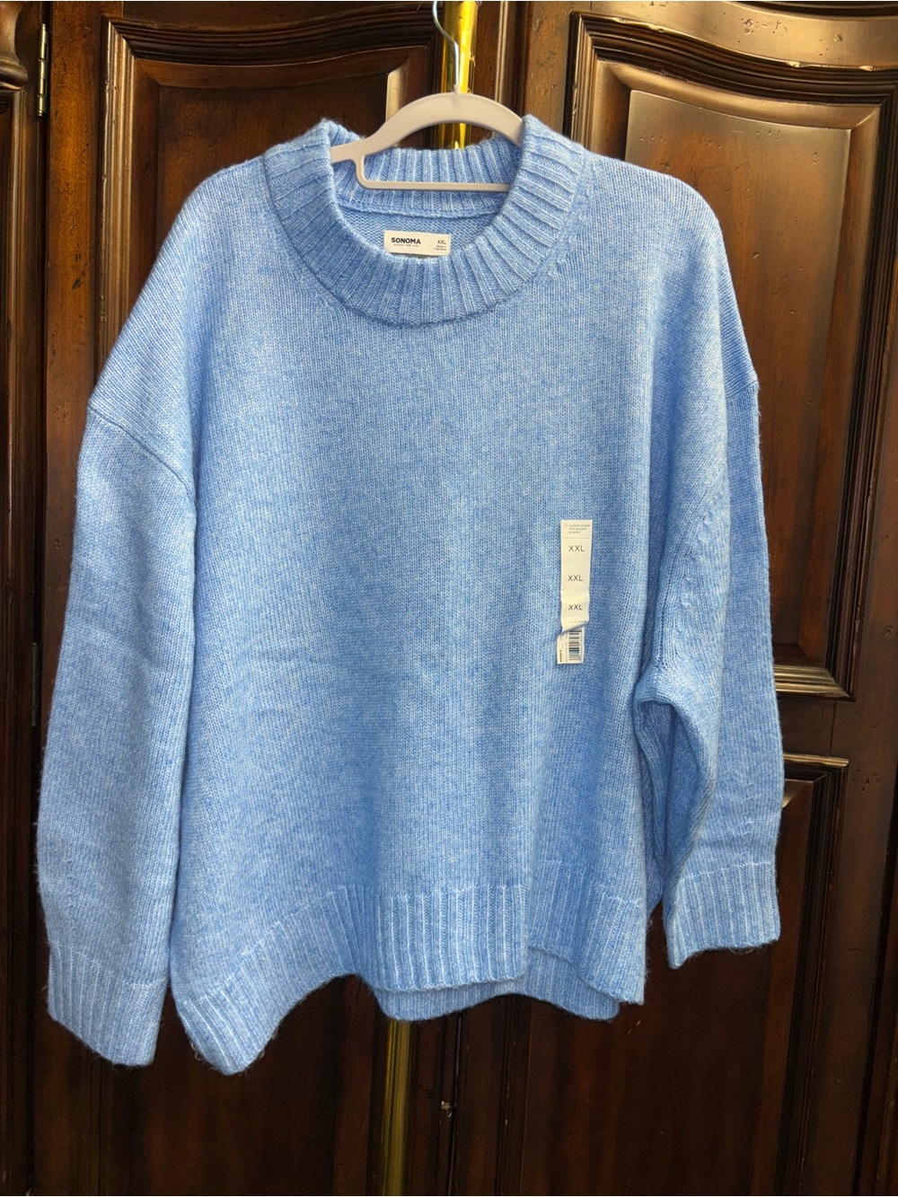 Sonoma Sky Blue Ribbed Crewneck Sweater